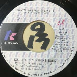 試聴 K.C. & THE SUNSHINE BAND THAT’S THE WAY (I LIKE IT) / WHAT MAKES YOU HAPPY 両面EX 