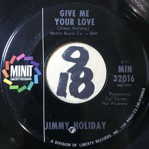 試聴 JIMMY HOLIDAY GIVE ME YOUR LOVE / EVERYBODY NEEDS HELP 両面EX+ 