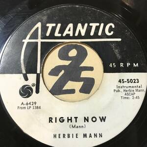 試聴 HERBIE MANN RIGHT NOW / BOROQUINHO (BOSSA NOVA JAZZ) 両面EX 