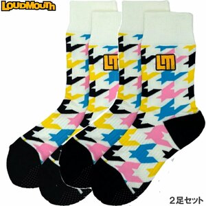 ★Loudmouth ラウドマウス レディース クルーソックス 778954 ゴルフ/レギュラーソックス Newpoprt×2足組★送料無料★