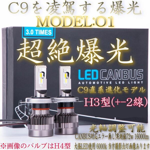 H3 超絶爆光　LED ヘッドライト　バルブ　O1 　ハイロービーム フォグに ちるみなC9 ちるみなLED CHILLMINA LIGHTNING H3C LEDフォグ