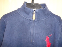 b1164◆POLO by Ralph Lauren ハーフジップコットンニット◆ポロラルフローレン size:6 キッズ ワンポイントポニー ゆうパケット発送_画像2