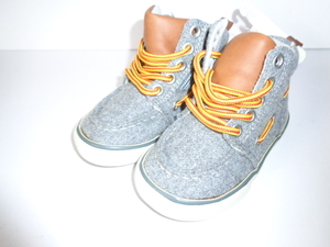 b142◆BABY GAP フランネル ハイカット スニーカー◆ギャップ sizeUS:5(12.5cm) グレー 商品未使用タグ付き 定価4900円 子供靴 キッズ 