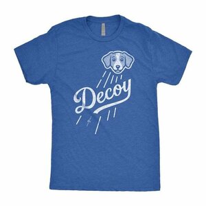 【Lサイズ】MLBPAオフィシャル ドジャース 大谷翔平 愛犬 デコピン Tシャツ コーイケルホンディエ Decoy T-Shirt Roto Wear Royal Blue