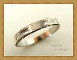 *G SILVER/ silver plating * Kiyoshi . immovable stamp * superfine delicate line & sculpture pattern * Flat ring / ring 15 number *16