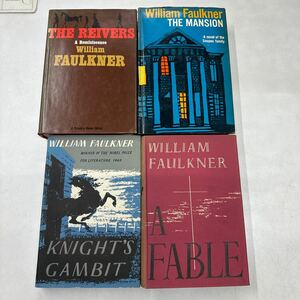 a1223-19.洋書 William Faulkner フォークナー 英米文学 4冊/ディスプレイ/小物/装飾/インテリア/アンティーク/クラシック/ヴィンテージ