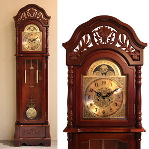 直接引き取り限定 ホールクロック 振り子時計 アンティーク調柱時計 機械式時計 時計 柱時計 ブラウン クロック 2036