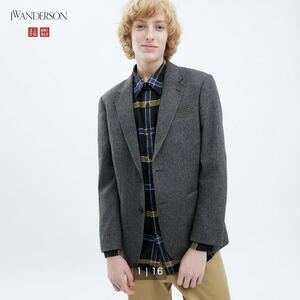 UNIQLO JW ANDERSONのテーラードジャケット ウールブレンド Lサイズ ダークグレー 2023AW ユニクロ