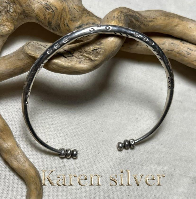 Karen Handmade Bangle Sterling Silver 980 High Purity Silver R59r119Awa, bracelet, Bangles, Bangles, Silver