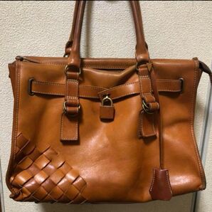 NI-TEN-NI-ZERO リアルレザー 本革 鞄 カバン キャメル 難あり