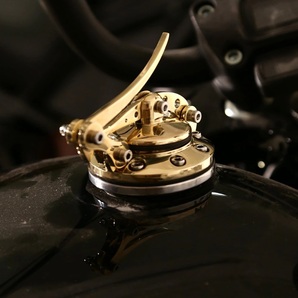 ゴールド Harley ハーレー タンクキャップ ガスキャップ クイックリリース スポーツスター ダイナ ソフテイル ツーリング DYNAの画像6