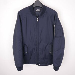 BEAMS ビームス メンズ アウター MA-1 キルティング中綿 ウール ジップアップ ブルゾン NAVY M 11-18-2347-152