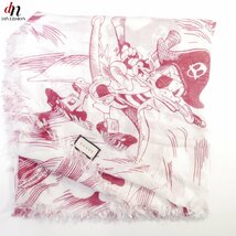 17SS GUCCI SEA STORM DONALD DUCK PIRATE SCARF ドナルド ダック パイレーツプリント 大判スカーフ ストール アレッサンドロ ミケーレ RED_画像1