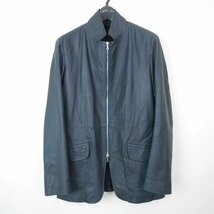 13AW 13FW SOPHNET. ソフネット SOPH ソフ WASHED LEATHER ZIP JACKET ウォッシュ加工 レザー ジップ ジャケット ブルゾン NAVY M_画像1