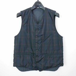 15AW 15FW ENGINEERED GARMENTS REVERSIBLE VEST WINDOWPANE TAFFETA ナイロン リバーシブル ウインドウペン チェック ベスト ジレ BLACK S