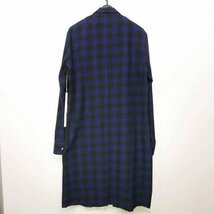 15AW 15FW The Letters レターズ Flannel Check Chesterfield Shirt チェック フランネル チェスターフィールド シャツ コート NAVY M_画像2