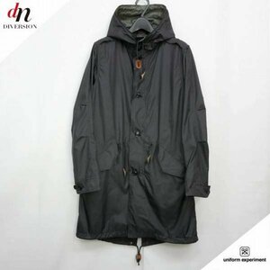 16SS uniform experiment ユニフォームエクスペリメント HOODED MILITARY COAT ポリエステル モッズコート BLACK 2