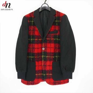 FRANKLIN TAILORED フランクリンテーラード TARTAN BLANKET MELTON BLAZER メルトン チェック 3B テーラードジャケット BLACK/RED 2