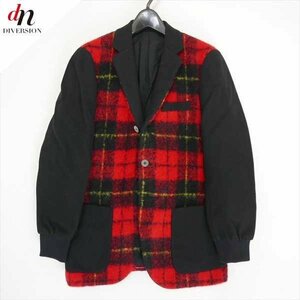 FRANKLIN TAILORED フランクリンテーラード TARTAN BLANKET MELTON BLAZER メルトン チェック 3B テーラードジャケット BLACK/RED 3