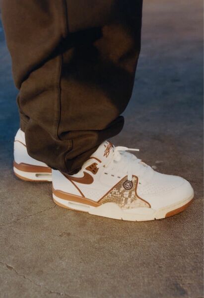 Stussy × Nike Air Flight 89 Low SP "White and Pecan"