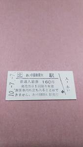 JR北海道　札沼線　あいの里教育大駅　160円入場券