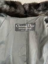 極美品/ChristianDior/クリスチャンディオール/毛皮ロングコート/ミンク/リアルファー/裏地ロゴ/黒/着丈96/1217a2_画像7