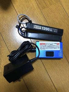 バッテリー Noir LiPo 7.4V 1200mAh + リポバッテリーバランス充電器 BATON バトン リポ充電器