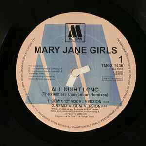 英 MARY JANE GIRLS/ALL NIGHT LONG (THE HUSTLERS CONVENTION REMIXES)/MOTOWN TMGX1436 12