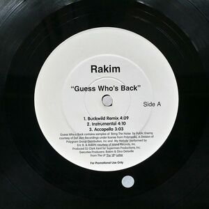 RAKIM/GUESS WHO`S BACK/NOT ON LABEL U253113 LP