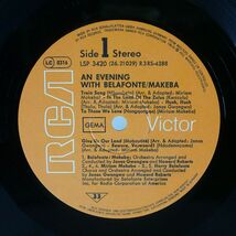 HARRY BELAFONTE/AN EVENING WITH BELAFONTE/MAKEBA/RCA LSP3420 LP_画像2