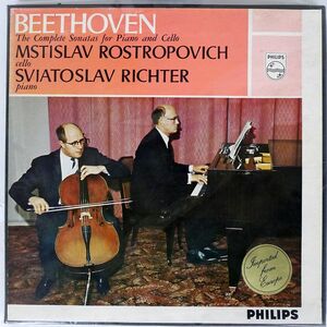 ROSTROPOVICH/RICHITER/BEETHOVEN:COMPLETE SONATAS FOR PIANO&CELLO/PHILIPS 835182AY LP