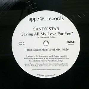 SANDY STAR/SAVING ALL MY LOVE FOR YOU/APPE@L AP001201 12