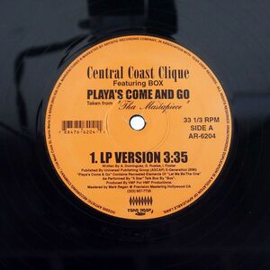 CENTRAL COAST CLIQUE/PLAYA’S COME AND GO/ARTISTIC RECORDING COMPANY AR6204 12