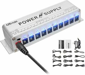 OTraki パワーサプライ エフェクター 電源 DC 9V / 12V / 18V ギターエフェクター エレキ ギター 低ノイズ DC ケーブル power supply 付き 