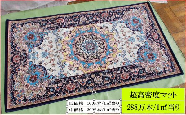 玄関マット ラグ 高密度織糸本数288万本/1㎡当り マット ジュータン 高密度カーペット 80×140cmのビックサイズ 0181