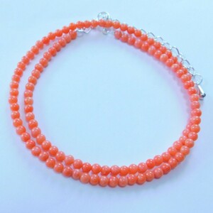  natural orange coral necklace 