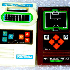 マテル エレクトロニクス豪華2機セット!!サッカー+アメリカンフットボール1978,77オリジナル!!ゲームシンジゲート/ゲームウォッチ/動作good