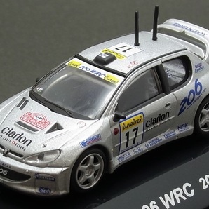 ★★日曜夜★ルース★PEUGEOT 206 WRC★2000 MONTE CARLO★MARCUS GRONHOLM★RALLY CAR COLLECTION★CM'S★1/64の画像1