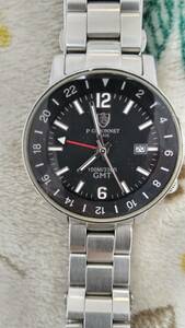 P GUIONNET ピエールギオネ GMT C0100 デイト クオーツ メンズ腕時計