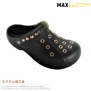  осень-зима для Crocs crocs punk custom 22~29cm чёрный черный мех боа есть новый товар custom winter clog MAXCUSTOM