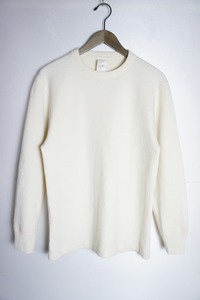 美品21AW COMOLIコモリ サープラス 長袖クルー KNIT SWEATER ニット セーター プルオーバー U03-05008 エクリュ白系923N