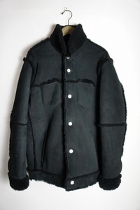 美品 AUGUSTE-PRESENTATION オーギュスト プレゼンテーション ムートン レザー ジャケット シープスキン AUGBL001 黒1214N▲