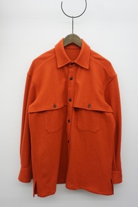 美品正規 21AW URU ウル WOOL JERSEY LONG SLEEVE SHIRTS ウール 長袖 シャツ ジャケット カシミア 21FWJ03 赤 サイズ1 本物 1205N▲