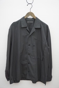 美品 正規 19SS ISSEY MIYAKE MEN イッセイミヤケ ボックス ポケット オープンカラー シャツ オーバーサイズ 長袖 ME91FJ175黒4本物1115N