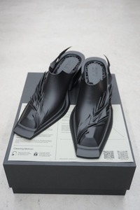 極美品 正規 SANKUANZ サンクアンズ SCRY 3D Print Shoes 3D プリント シューズ ヒール ブーツ ローファー 黒 サイズ43 本物 1207N▲