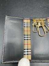 【1720】良品★BURBERRY バーバリー 3連キーケース キーリング 鍵入れ メンズ ブラック×ゴールド_画像6