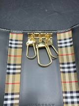 【1720】良品★BURBERRY バーバリー 3連キーケース キーリング 鍵入れ メンズ ブラック×ゴールド_画像7