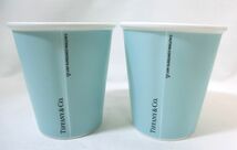 1000円スタート 食器 計2点 Tiffany&Co. ティファニー エブリデイ オブジェクト ボーンチャイナ ペーパーカップ ペア 箱付 THO JJ①410_画像4