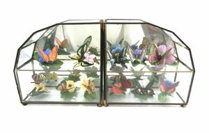 1000円スタート 置物 計11点 FRANKLIN MINT フランクリンミント 世界の蝶 Butterfly バタフライ 陶器 インテリア 付属品有 11 NN①416