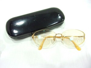 1000円スタート 眼鏡 PENTAX K18 Au750/1000 0203 011 55□15 130 フレーム無 度入り眼鏡 総重量約32.0g ケース付 11 JJ1003